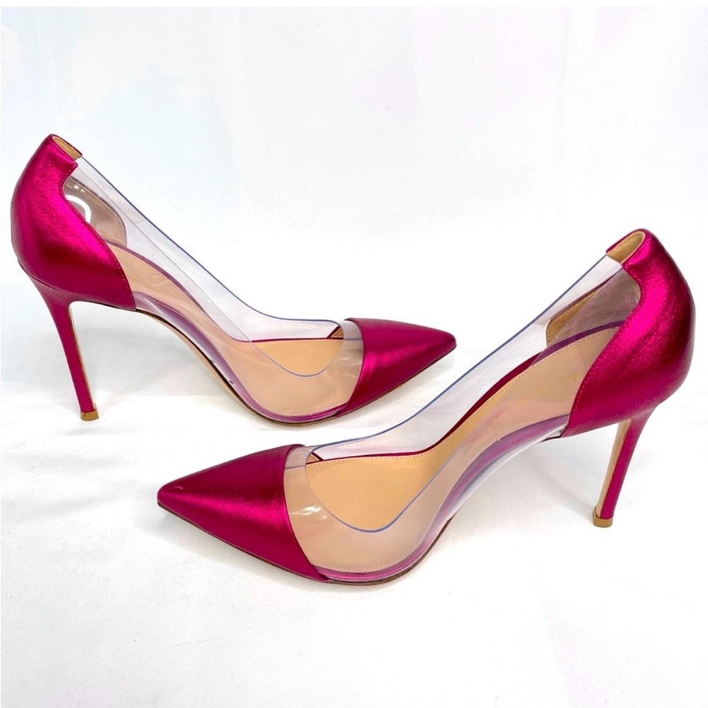 Gianvito Rossi Metallic Fushia & PVC Pumps - Picture 4 of 14
